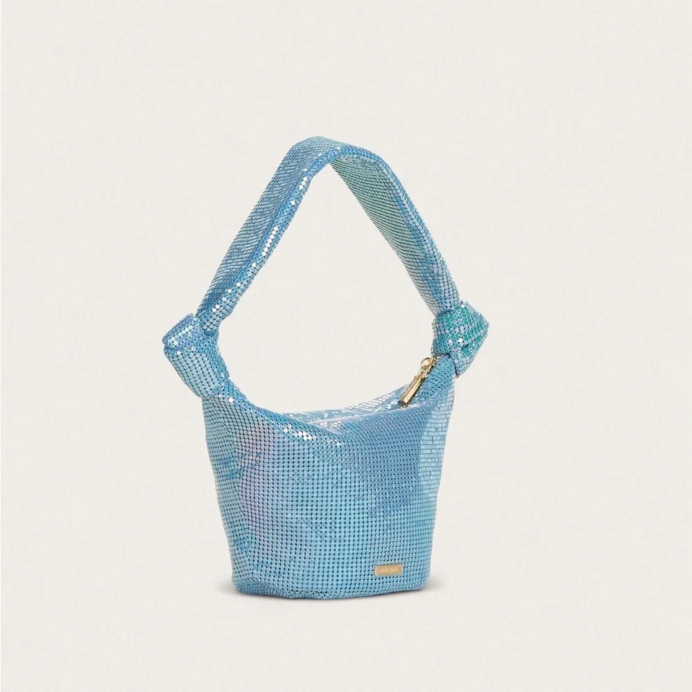 NWT Cult Gaia Gia Shoulder Bag - Pale Sky - Picture 3 of 11